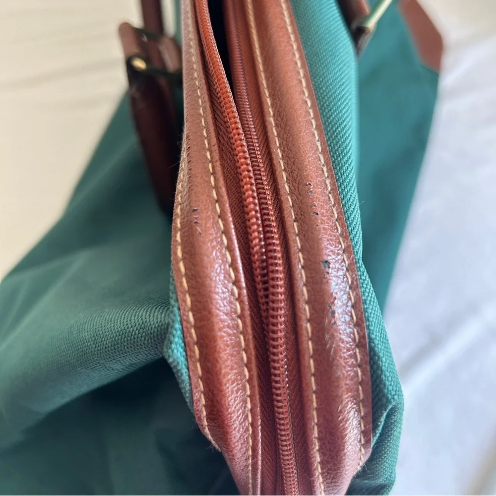 Ralph Lauren Luggage Duffle Bag Green Brown Travel Overnight Sports